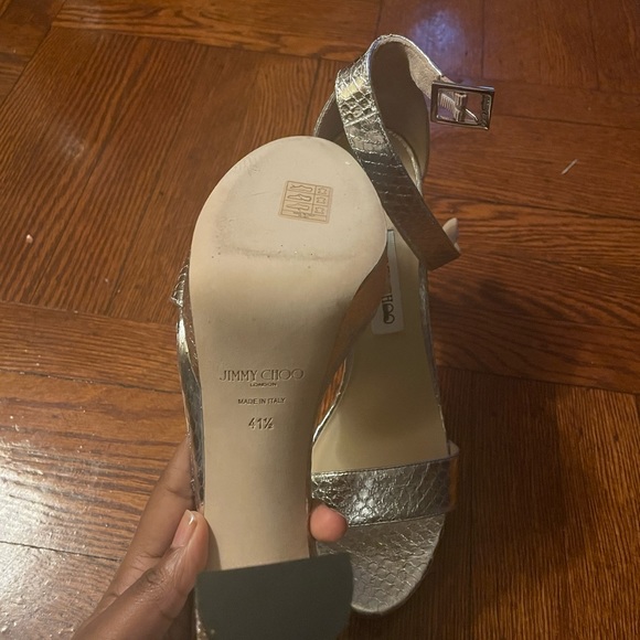 Jimmy Choo Gold Platform Sandals - Picture 3 of 3